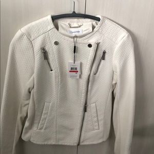 Brand new white leather jacket with tag